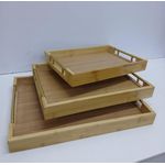 Elegant & Eco-Friendly 3-Piece Bamboo Serving Tray Set