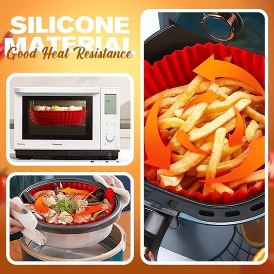 Air Fryer Silicone Baking Tray, Reusable Air Fryer Silicone Liners Round