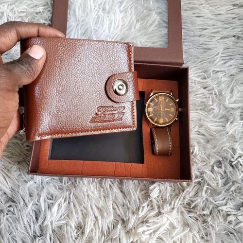 Men’s Watch & Wallet Gift Set – Stylish Leather Wallet with Classic Timepiece in Gift Box