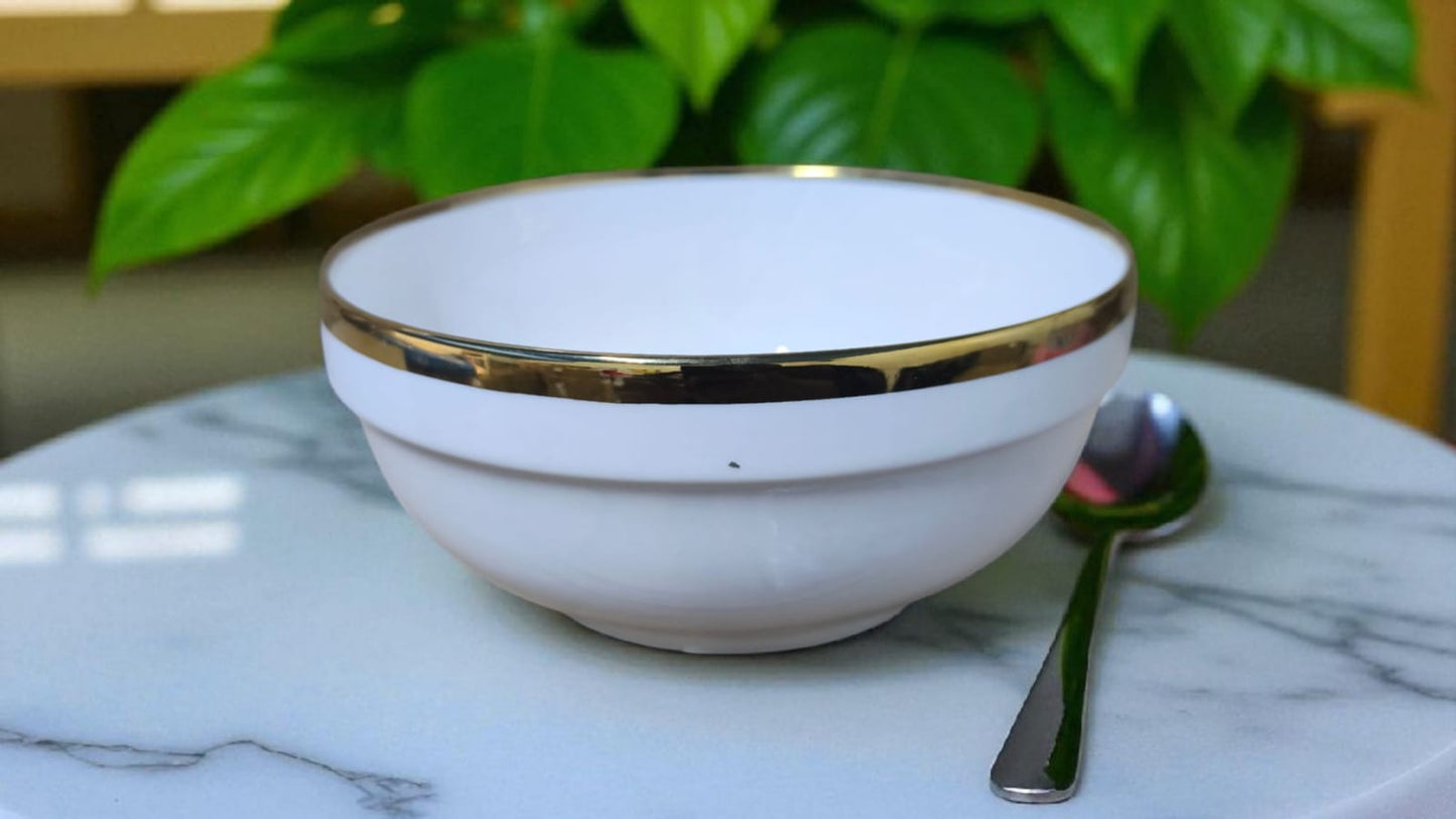 7 inch Golden Rimmed Soup Bowls 6pcs set