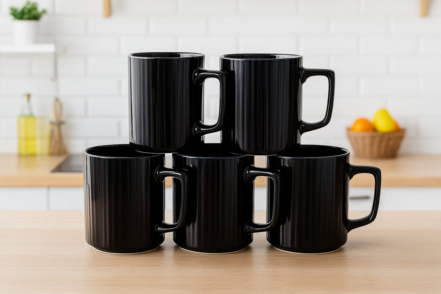 Japanese Black Ceramic Mugs