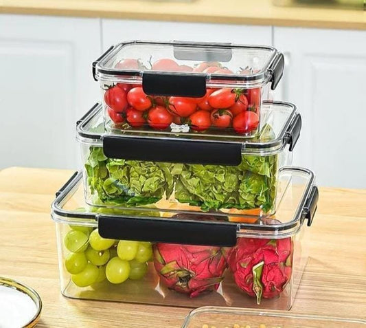 3pc Transparent Airtight Pantry Boxes