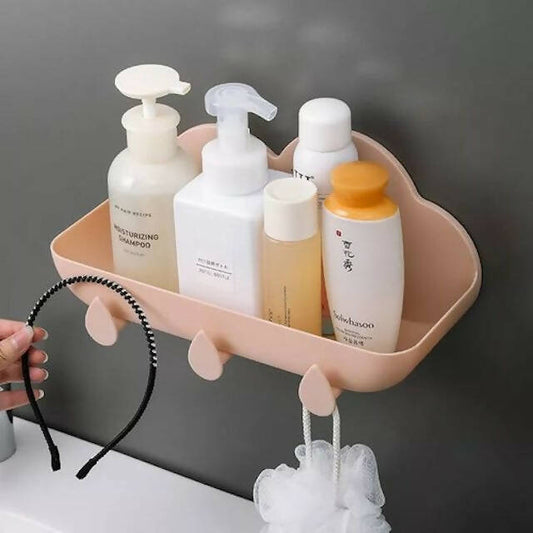 Cloud Bathroom Shelf, Waterproof Rust-Resistant Storage Rack for Shampoo, Conditioner, Lotion - Easy Installation, Elegant Design