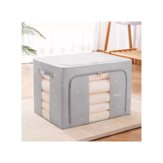 Multipurpose Storage Box: Oxford + Steel, Waterproof, Foldable, Large Capacity, Transparent Design