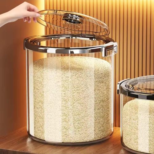 10kgs Acrylic Airtight Transparent Rice Bucket