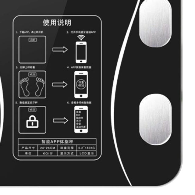 BMI Body Weight Scale, Fat Scale with LEC Display, Premium Tempered Glass Electric Scale for Home with 79 Body Measurements