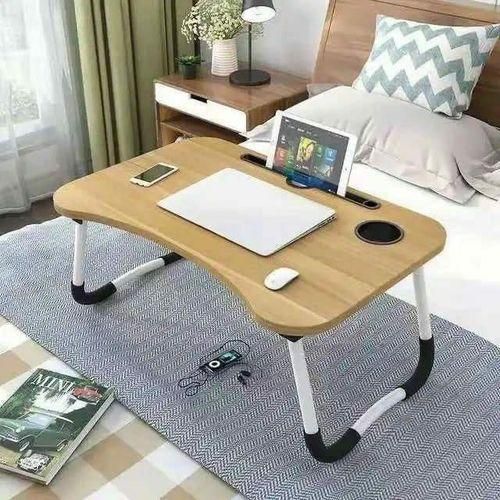 Foldable Breakfast & Study Laptop Table – Portable Bed, Sofa & Work Desk with Durable MDF Top