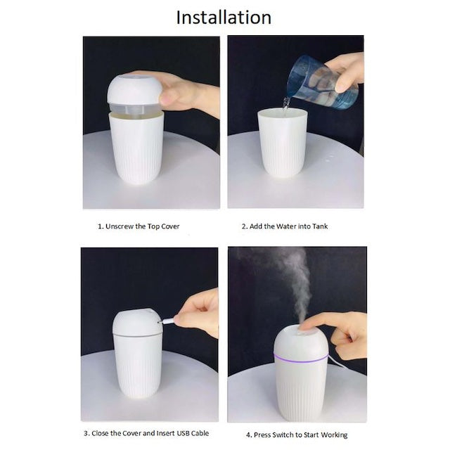 Colourful Nightlight Humidifier, USB Quiet Air Humidifier Night Light Aroma Diffuser with Automatic Shutdown - 420ml