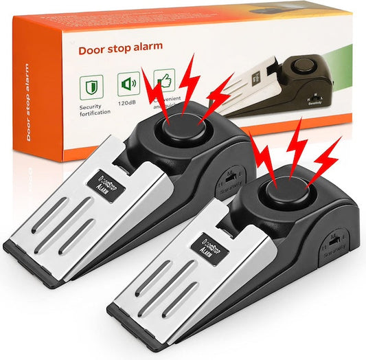 Door Stopper Alarm, Door Stopper with 120db Security Alarm, Floor Wedge Door Stop Siren, Door Security Devices
