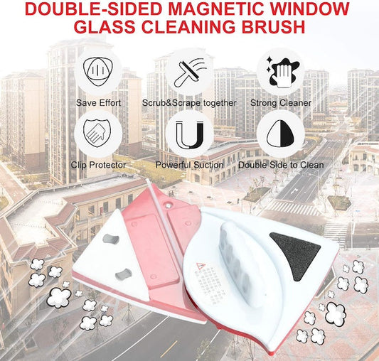 Magnetic Window Cleaner for Double Glazing, Professional Window Cleaning Equipment With a Powerful Magnetic Handle