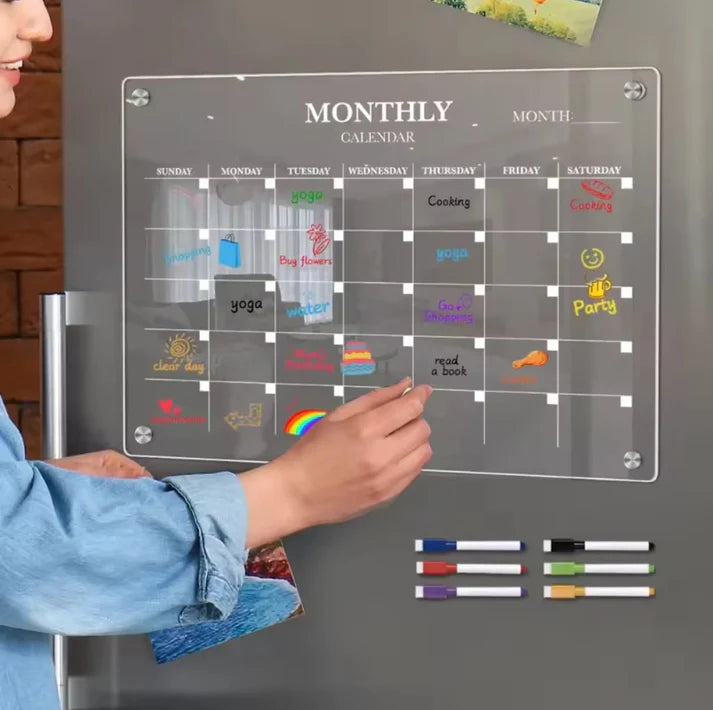 Acrylic Weekly Planner with Erasable Pens