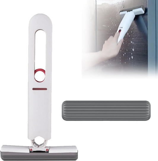 Self Squeezing Desktop Mini Mop, Hand Wash Free Mini Mop with Special Cotton Head, Portable Self-Squeeze Mop