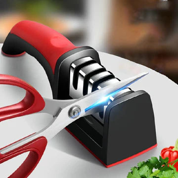 Knife Sharpener 3-Stage Manual Knife Sharpening Tool Portable Kitchen Professional Knife Sharpener