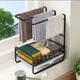 Metallic Sink Caddy with Draining Tray – Adhesive or Standalone Kitchen Organizer in Black