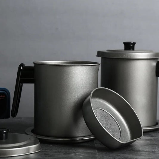 Stainless Steel Oil Filter Pot Can, Kitchen Oil Storage Tank, Grease Strainer Storage Tank, Kitchen Tool Oil Separator Container