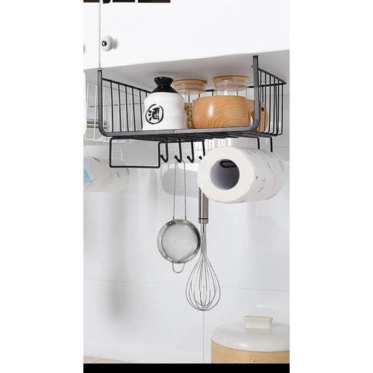 Under Shelf Hanging Metal Wire Storage Basket Organizer Removable for Kitchen, Cupboards, Shelves, Cabinet, Bathroom, Office