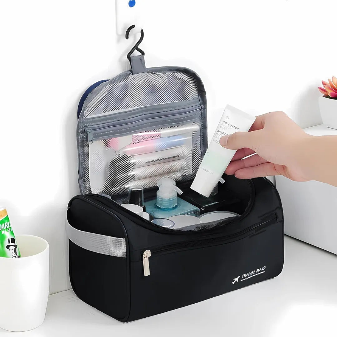 Travel portable cosmetic bag.