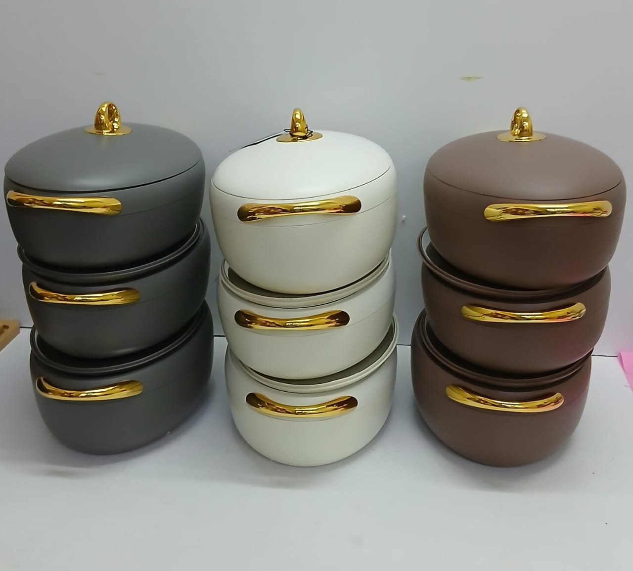 3pcs luxury Forever gold hotpot set