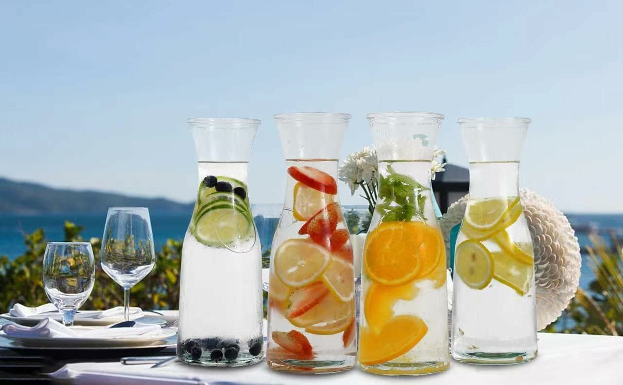 1 LITER Glass Carafe with white Lids