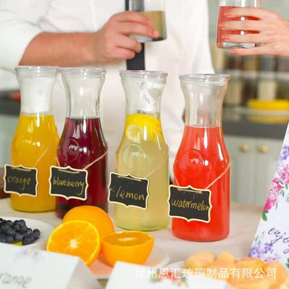 1 LITER Glass Carafe with white Lids
