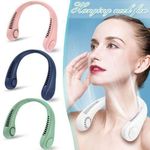 Portable Neck Fan, Hands-Free Bladeless, 3 Speeds,800 mAh Battery Operated Wearable Personal Fan, Twistable, Rechargeable, Gift for Women Men