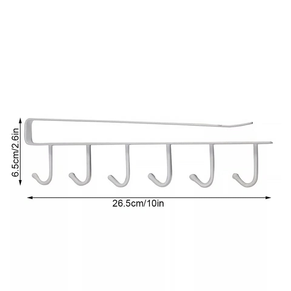 Under the shelf (multi~purpose) hooks 6 slot Metallic