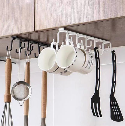 Under the shelf (multi~purpose) hooks 6 slot Metallic