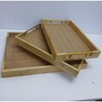 Elegant & Eco-Friendly 3-Piece Bamboo Serving Tray Set