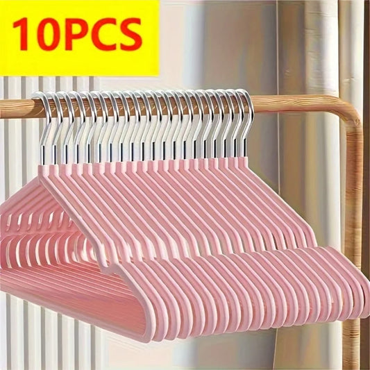 10pcs clothes hangers with antislip stainless steel hook.
