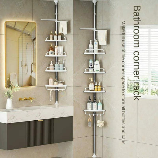 4 Tier Adjustable Telescopic Multi-Corner Shelf Organiser