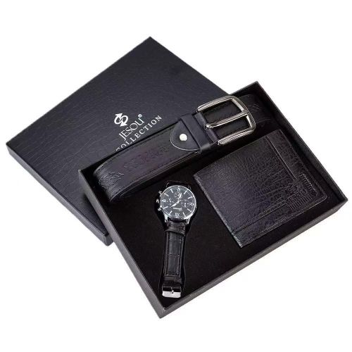 JESOU Collection 3PC Men’s Gift Set – Premium Watch, Belt & Wallet Combo in Stylish Gift Box