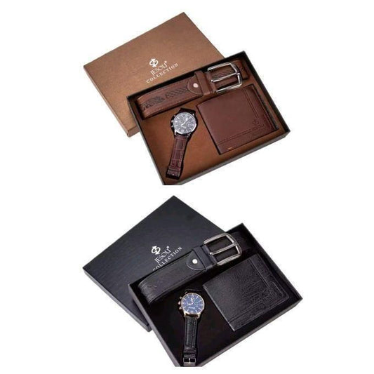 JESOU Collection 3PC Men’s Gift Set – Premium Watch, Belt & Wallet Combo in Stylish Gift Box
