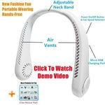Portable Neck Fan, Hands-Free Bladeless, 3 Speeds,800 mAh Battery Operated Wearable Personal Fan, Twistable, Rechargeable, Gift for Women Men