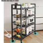 Multi functional Strong Metallic Kitchen Rack with Movable & Lockable wheels - 80×32*135cm(L*W*H)