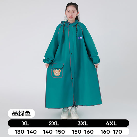 High quality children's raincoat with wide brim hat and zipper