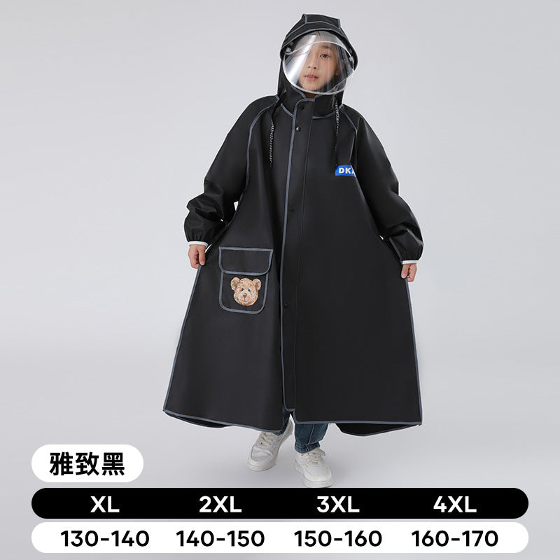 High quality children's raincoat with wide brim hat and zipper