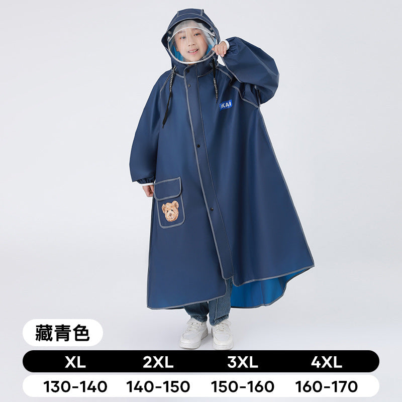 High quality children's raincoat with wide brim hat and zipper