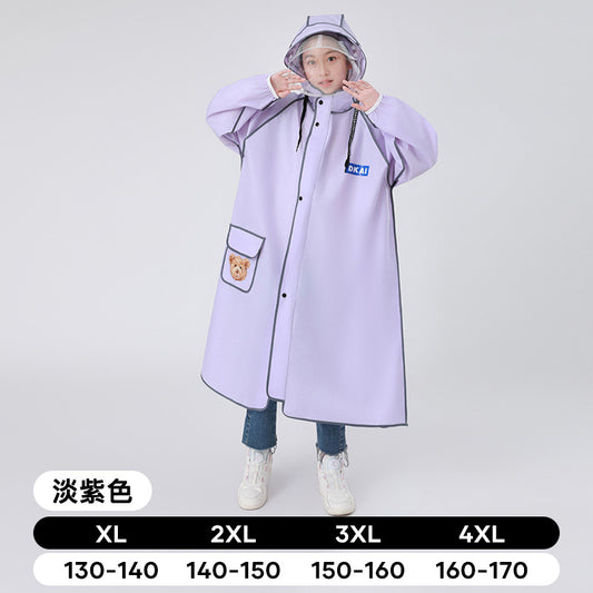 High quality children's raincoat with wide brim hat and zipper