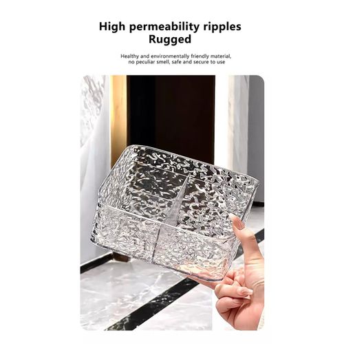 5 Grid Acrylic Remote & Cosmetic Organiser — Stylish Clear Storage for Remotes, Makeup & Essentials