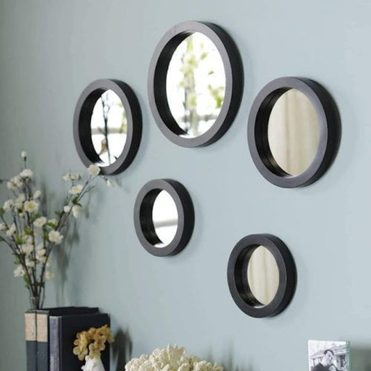 5 in 1 Decor Mirrors, Wide Circle Mirror for Wall Decor - Living Room Mirrors - Wall Mirrors Decorative - Round Mirror for Wall Decor