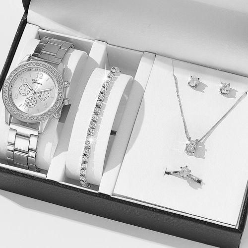 5‑in‑1 Ladies Gift Set – Elegant Watch, Necklace, Bracelet, Earrings & Ring in Gift Box