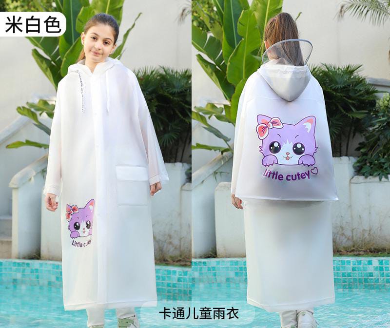 High quality children's raincoat with wide brim hat and zipper