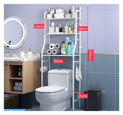 Heavy gauge metallic 3 layer over the toilet Rack