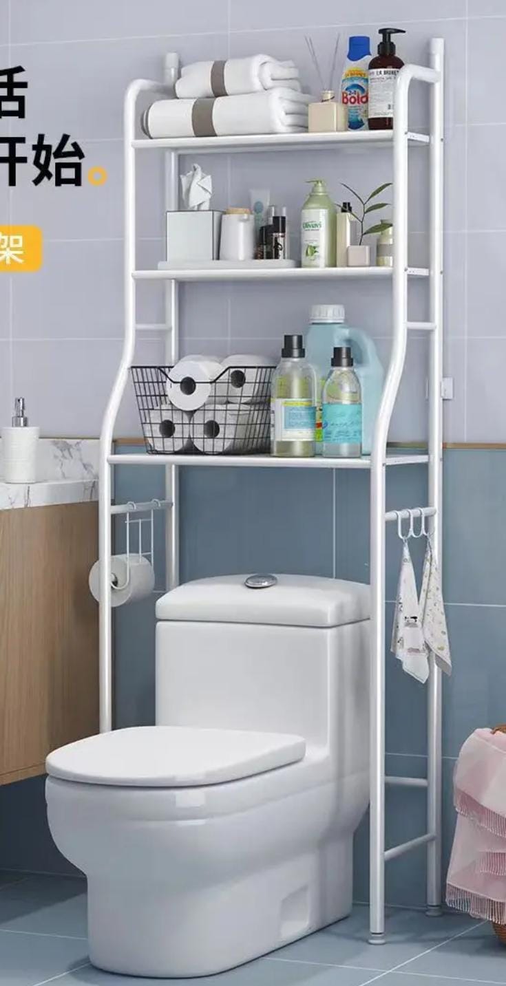 Heavy gauge metallic 3 layer over the toilet Rack