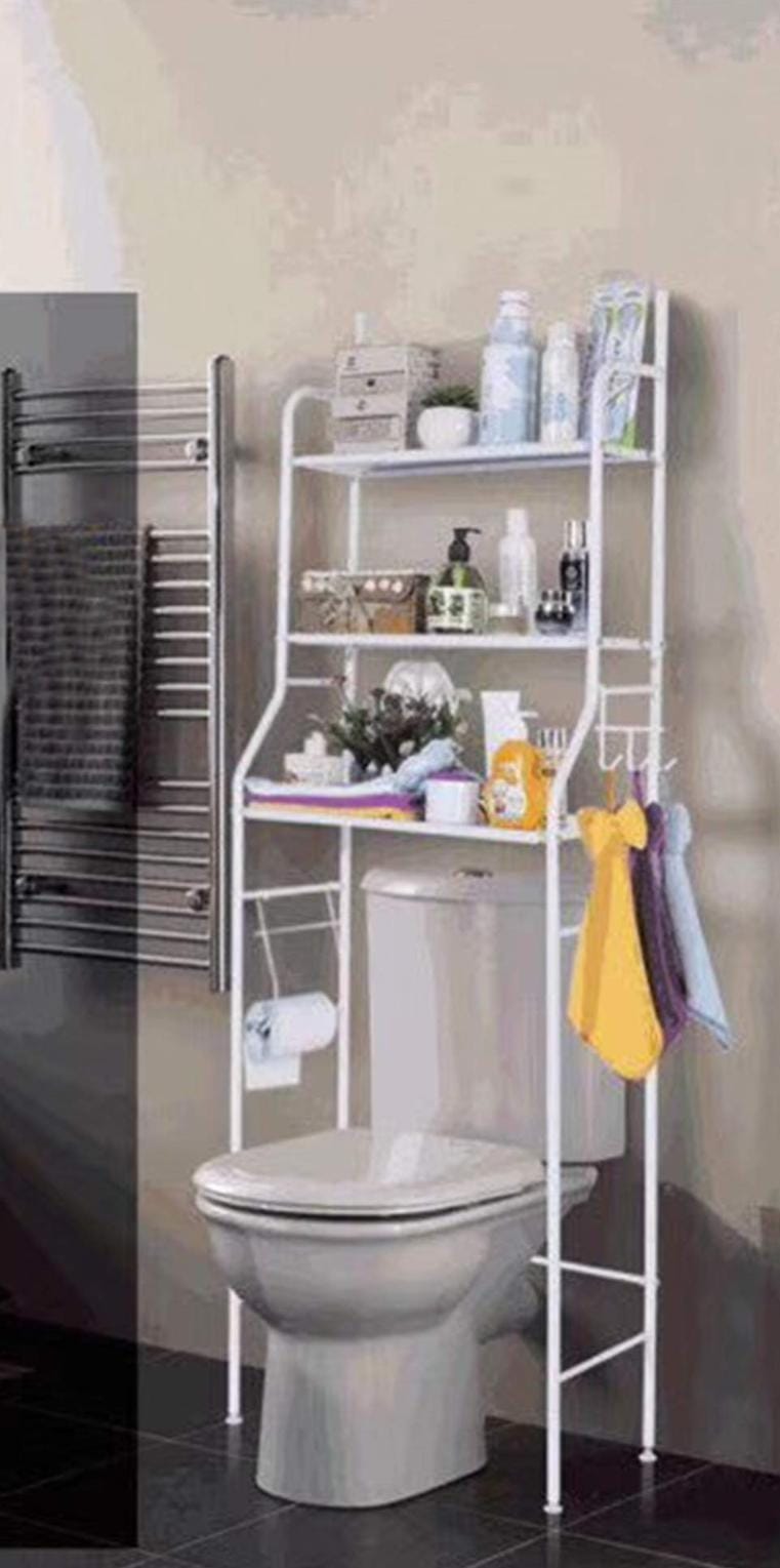 Heavy gauge metallic 3 layer over the toilet Rack