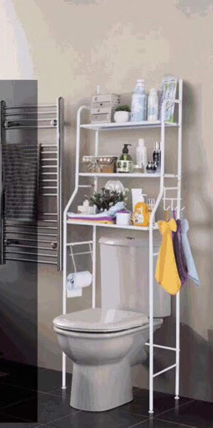 Heavy gauge metallic 3 layer over the toilet Rack