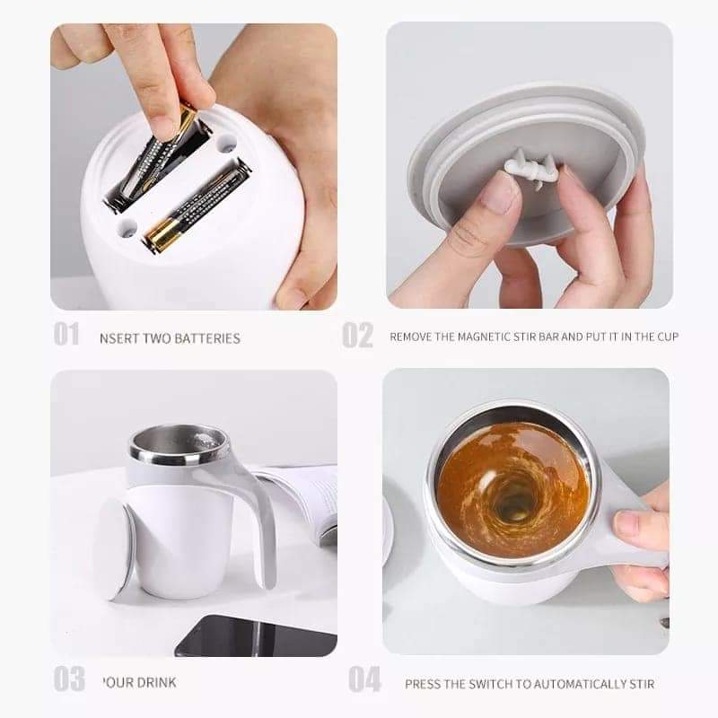AAA Battery powered 380ml stainless steel Magnetic stirring cup