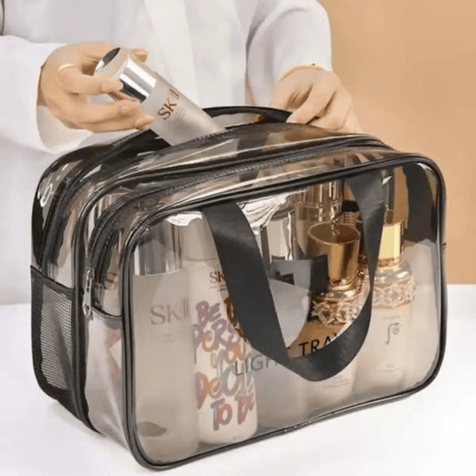 Travel Portable Cosmetic Bag and Makeup Organizer, Waterproof Double-Layer Design with Wet and Dry Separation, Practical Toiletries Bag for Travel, Home or Daily Use