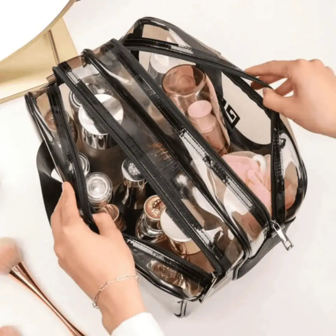 Travel Portable Cosmetic Bag and Makeup Organizer, Waterproof Double-Layer Design with Wet and Dry Separation, Practical Toiletries Bag for Travel, Home or Daily Use