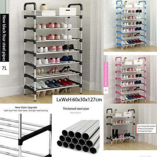 Multi-Layer Shoe Rack: Stainless Steel Construction, Easy Assembly, Portable, 20 Pair Storage, Durable & Elegant